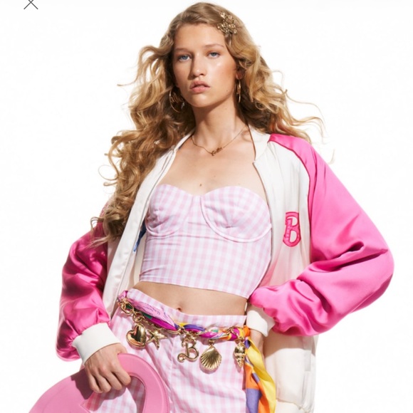 BARBIE x ZARA REVERSIBLE SATIN BOMBER JACKET - Picture 3 of 8